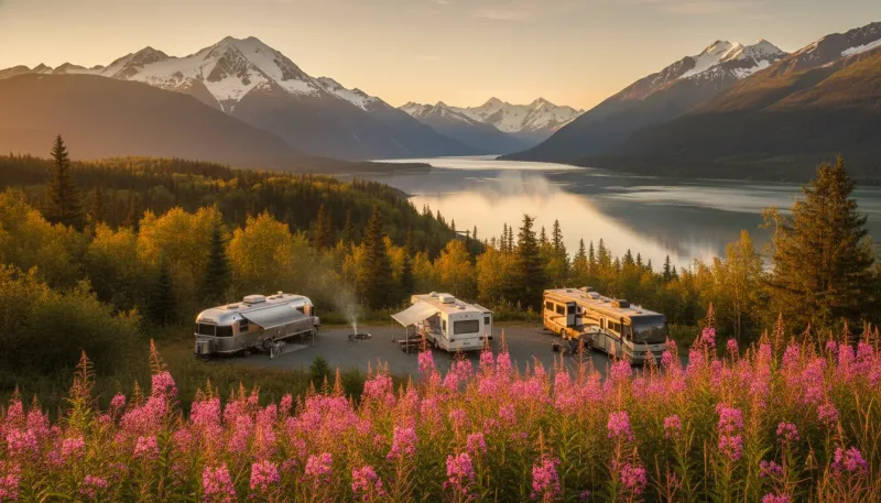 Alaska landscape, backdrop for the RV Park Hubs Seward directory