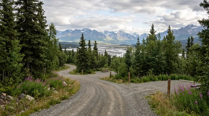 Alaska landscape, backdrop for the RV Park Hubs Seward directory