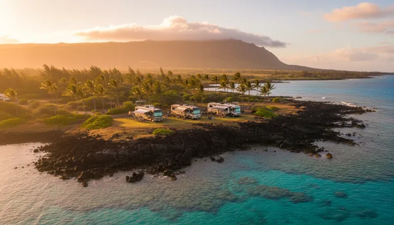 Hawaii RV park country. Backdrop for the RV Park Hubs Hawaii directory