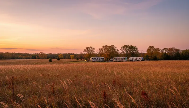 Illinois landscape, backdrop for the RV Park Hubs North Utica directory