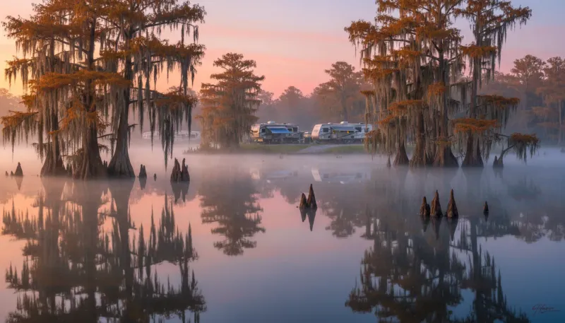 Louisiana landscape, backdrop for the RV Park Hubs New Orleans directory