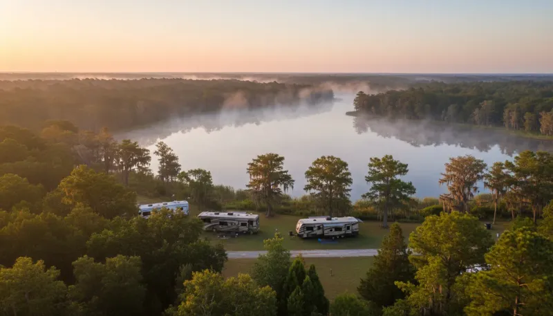 Mississippi landscape, backdrop for the RV Park Hubs Biloxi directory