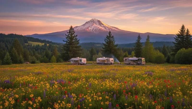 Oregon landscape, backdrop for the RV Park Hubs Bend directory