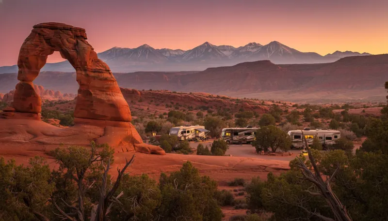 Utah landscape, backdrop for the RV Park Hubs Moab directory