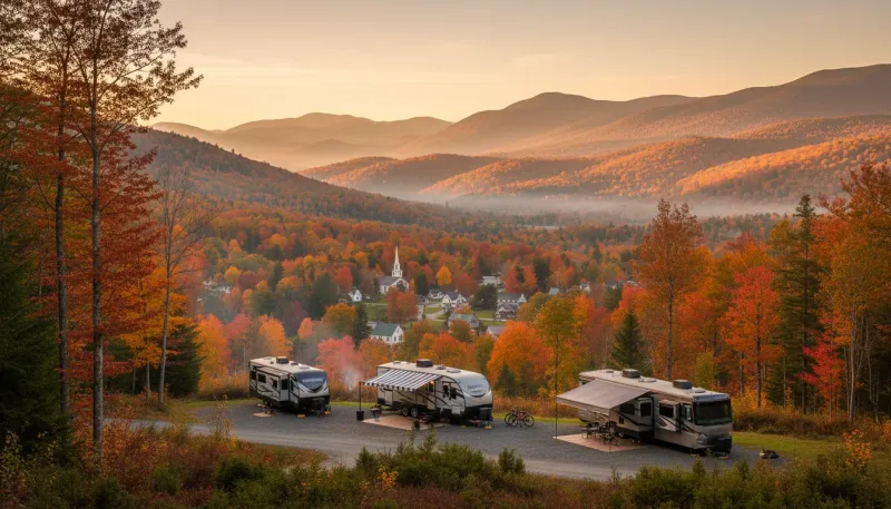 Vermont RV park country. Backdrop for the RV Park Hubs Vermont directory