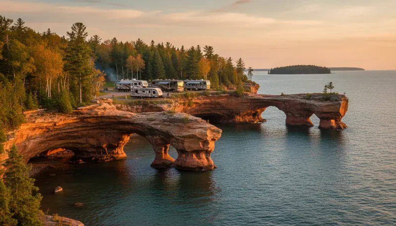 Wisconsin landscape, backdrop for the RV Park Hubs Wisconsin Dells directory